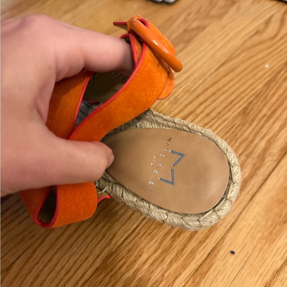 Marc Fisher LTD Renni Platform Espadrille Wedge Sandals Orange Suede Size 5 - Picture 7 of 16